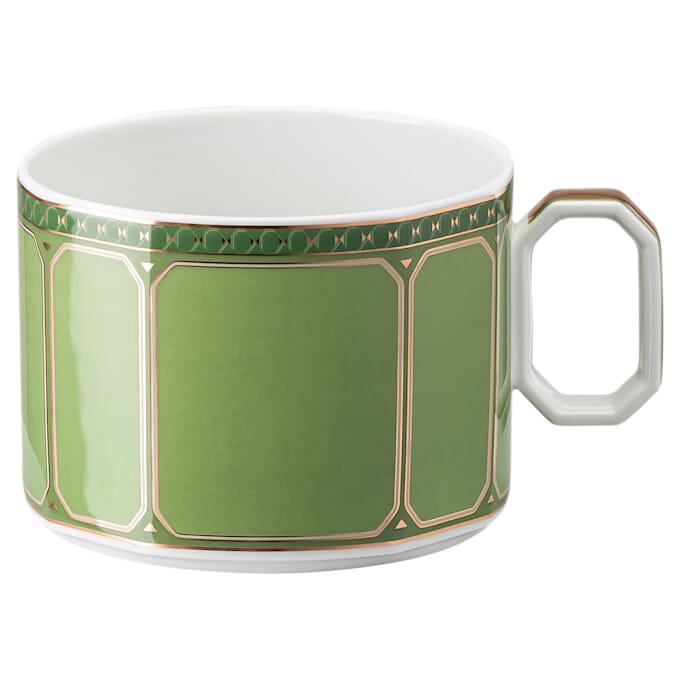 Taza con platillo Signum de porcelana, verde Taza con platillo Signum de porcelana, verde