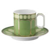Taza de café Signum con platillo, de porcelana, verde Taza de café Signum con platillo, de porcelana, verde