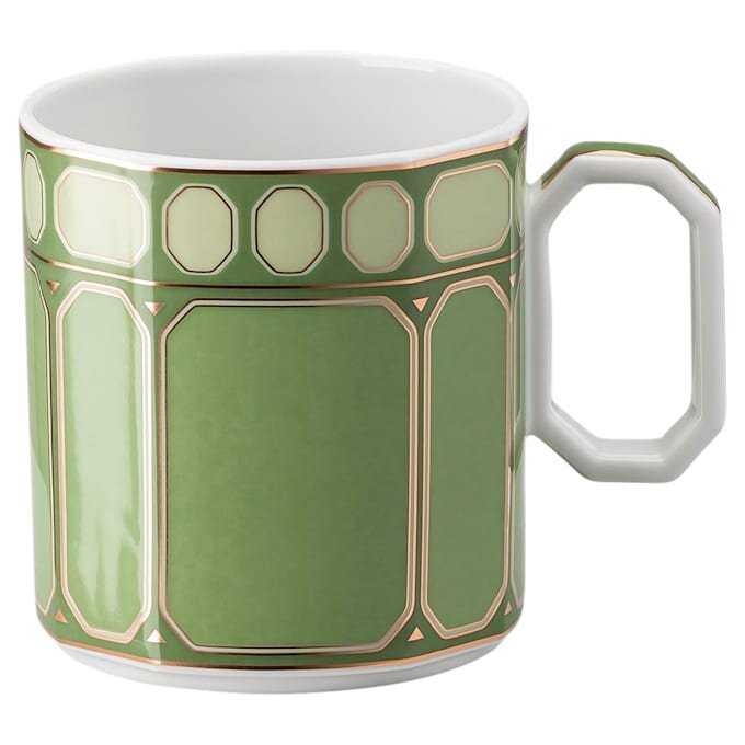 Taza de café Signum con platillo, de porcelana, verde Taza de café Signum con platillo, de porcelana, verde