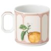 Taza de espresso Idyllia con platillo, porcelana, motivo de cristales, color limón, multicolor