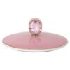 Taza de porcelana Idyllia, motivo de cristales, pinzón, rosa