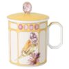 Taza de porcelana Idyllia, motivo de impresión de cristal, pinzón, amarillo