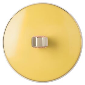 Taza de porcelana Idyllia, motivo de impresión de cristal, pinzón, amarillo
