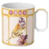 Taza de porcelana Idyllia, motivo de impresión de cristal, pinzón, amarillo