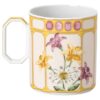 Taza de porcelana Idyllia, motivo de impresión de cristal, pinzón, amarillo