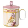 Taza de porcelana Idyllia, motivo de impresión de cristal, pinzón, amarillo