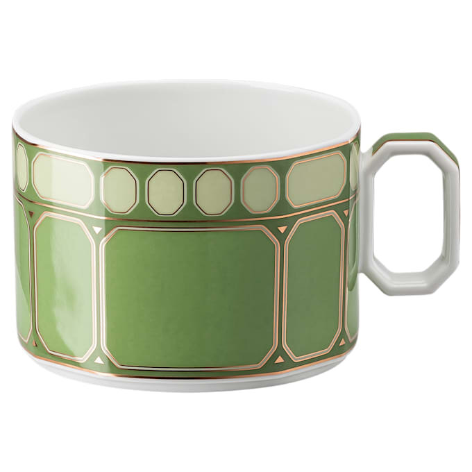 Taza de té con platillo Signum de porcelana, verde Taza de té con platillo Signum de porcelana, verde