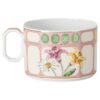 Taza de té Idyllia con platillo, porcelana, motivo de cristal, ramo de flores, multicolor