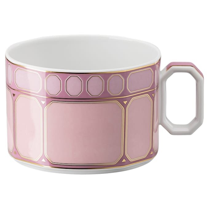 Taza de té Signum con platillo, de porcelana, rosa Taza de té Signum con platillo, de porcelana, rosa