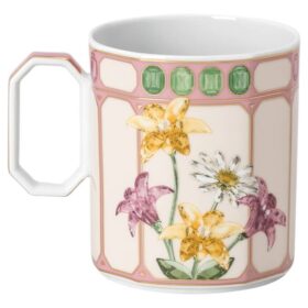Taza Idyllia de porcelana, motivo Crystal Print, papamoscas, rosa