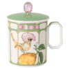 Taza Idyllia de porcelana, motivo de cristal, papamoscas, verde
