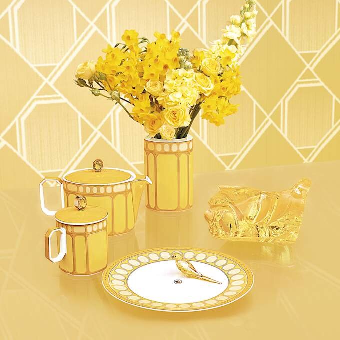 Taza Signum con tapa, de porcelana, amarilla Taza Signum con tapa, de porcelana, amarilla