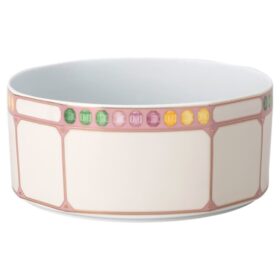 Tazón Idyllia de porcelana, motivo de cristal, color limón, grande, multicolor