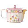 Tetera Idyllia de porcelana, motivo de cristales, papamoscas, pequeña, multicolor