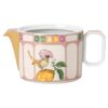 Tetera Idyllia de porcelana, motivo de cristales, papamoscas, pequeña, multicolor