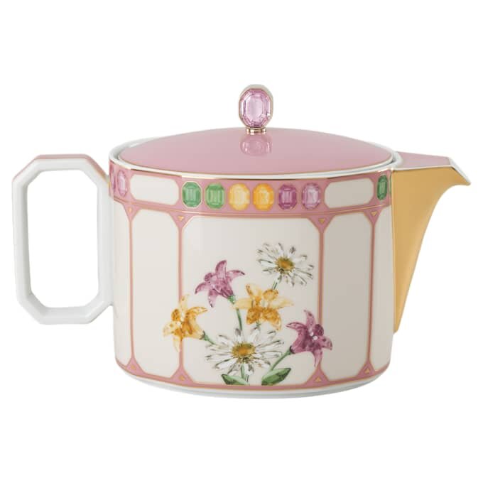 Tetera Idyllia de porcelana, motivo de estampado de cristal, pájaro, multicolor Tetera Idyllia de porcelana, motivo de estampado de cristal, pájaro, multicolor