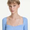 Una Angelic Strandage Crystal Pearl, corte redondo, blanco, chapado en tono dorado Una Angelic Strandage Crystal Pearl, corte redondo, blanco, chapado en tono dorado
