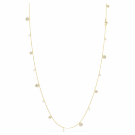 Una Angelic Strandage Crystal Pearl, corte redondo, blanco, chapado en tono dorado Una Angelic Strandage Crystal Pearl, corte redondo, blanco, chapado en tono dorado