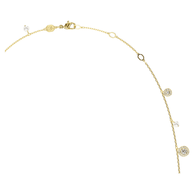 Una Angelic Strandage Crystal Pearl, corte redondo, blanco, chapado en tono dorado Una Angelic Strandage Crystal Pearl, corte redondo, blanco, chapado en tono dorado
